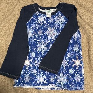 Children's Snowflake Long Sleeve Tee - Navy Blue